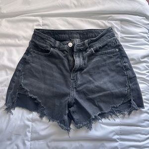 high waisted black ripped shorts from american eagle